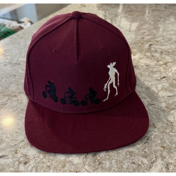 Official Netflix STRANGER THINGS Maroon Snapback Hat Cap Adjustable - Picture 1 of 7